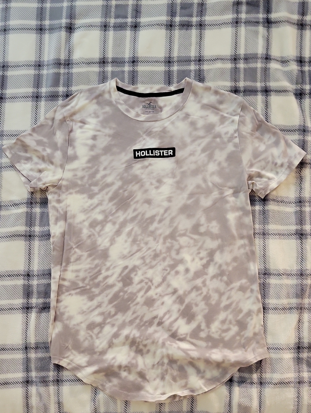 Hollister Kids Light Gray Tie-Dye Crew Tee